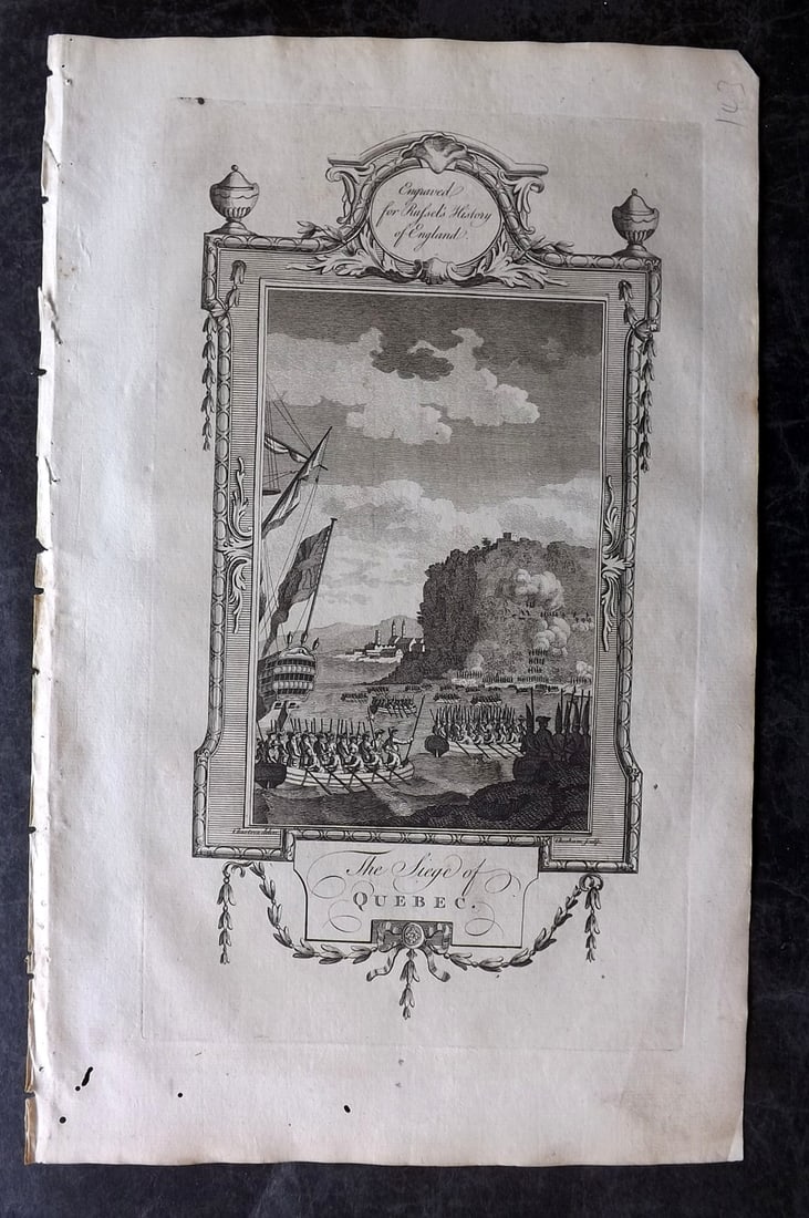 Russell, William 1779 Folio Print. Siege of Quebec, Canada, Ships (1 of 2)