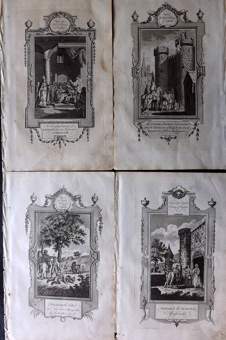 Russell, William 1779 Lot of 4 Folio British Historical Prints (1 of 2)