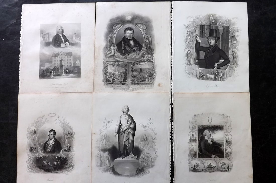 Payne 1847 Lot of 6 Steel Engraved Portraits (1 of 2)