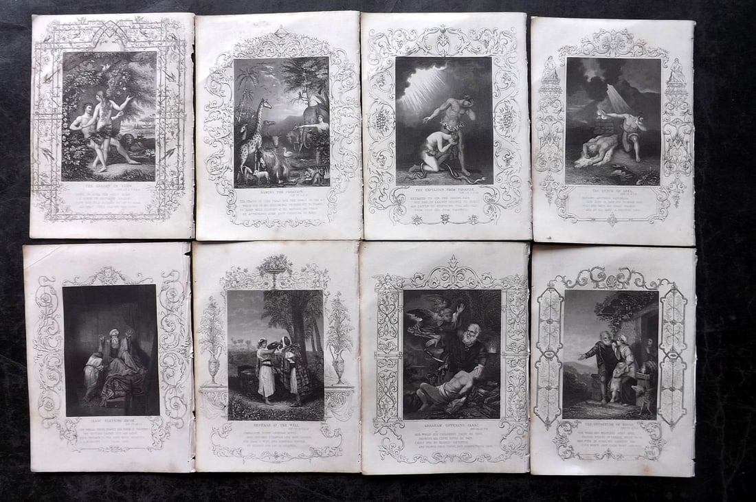 Tallis, John (Pub) 1851 Lot of 8 Antique Religious Prints (1 of 2)