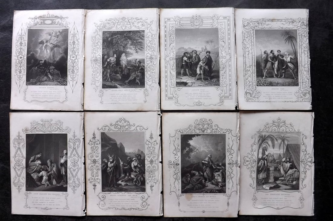Tallis, John (Pub) 1851 Lot of 8 Antique Religious Prints (1 of 2)