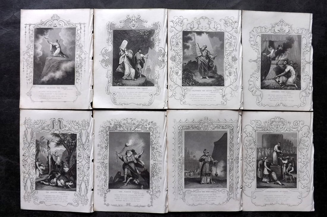 Tallis, John (Pub) 1851 Lot of 8 Antique Religious Prints (1 of 2)