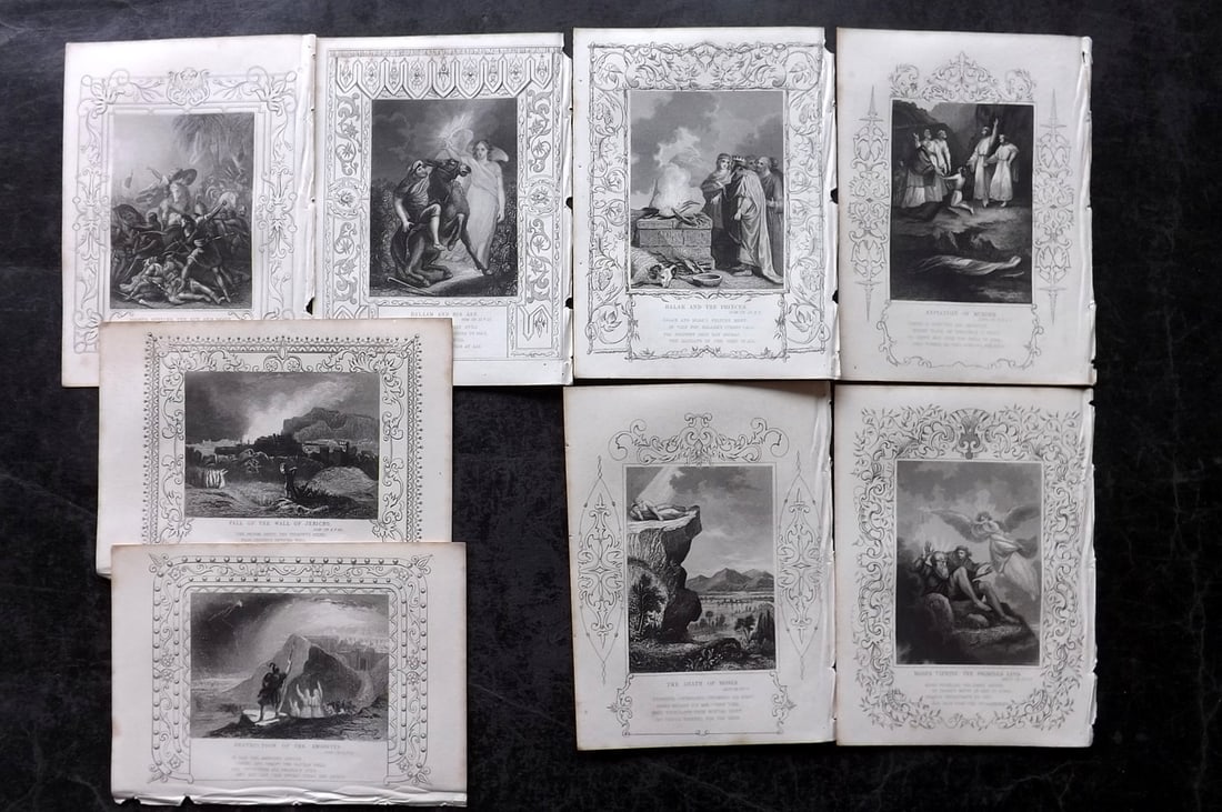 Tallis, John (Pub) 1851 Lot of 8 Antique Religious Prints (1 of 2)