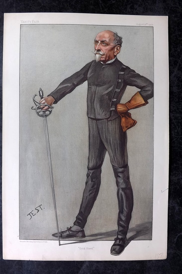 Vanity Fair Print 1903 Captain Alfred Hutton, Sword Fencing (1 of 1)