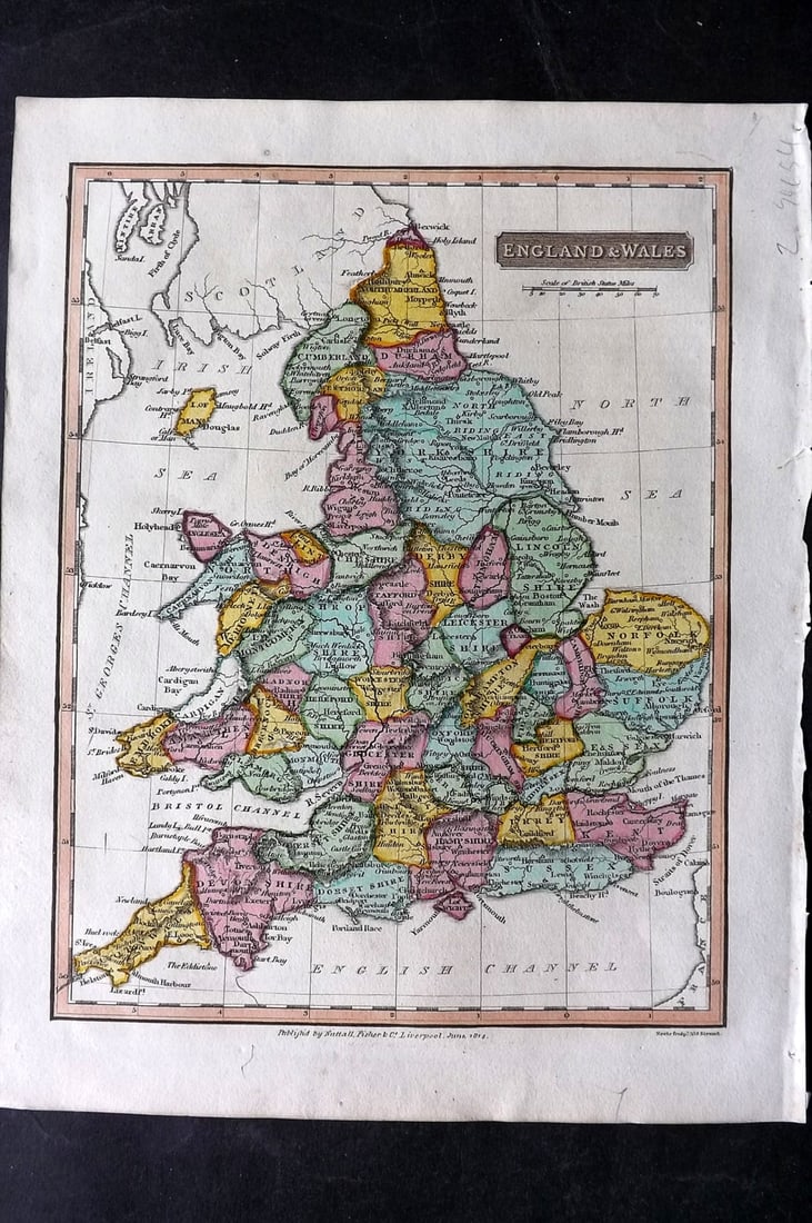 Clarke & Russell 1814 Hand Col Map. England & Wales (1 of 2)