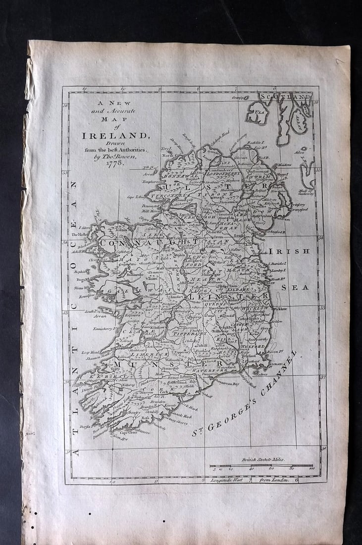 Bowen, Thomas 1779 Antique Map of Ireland (1 of 2)