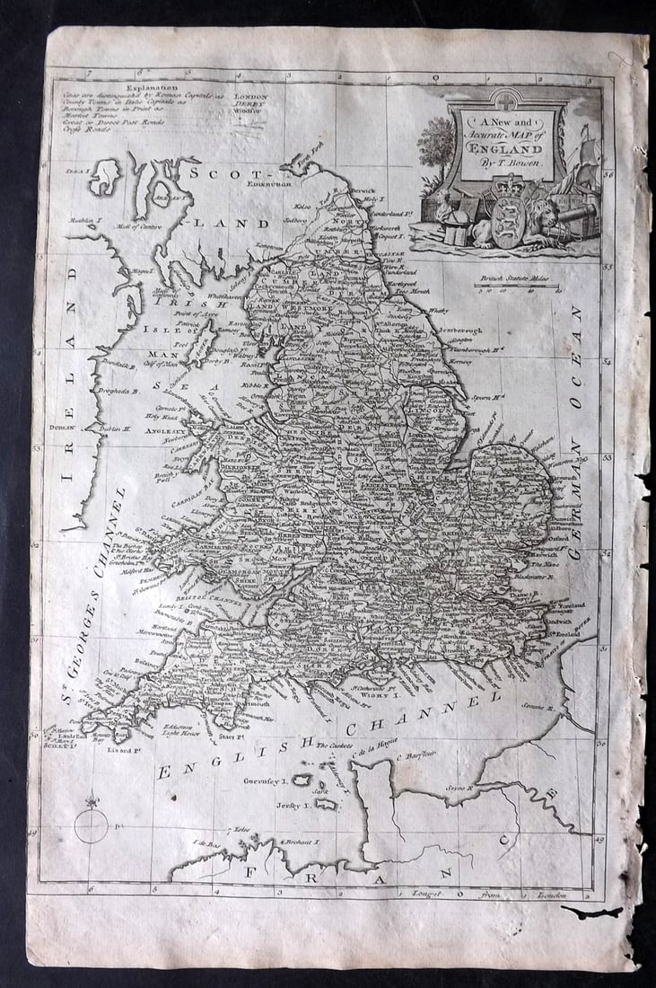 Bowen, Thomas 1779 Antique Map of England (1 of 2)