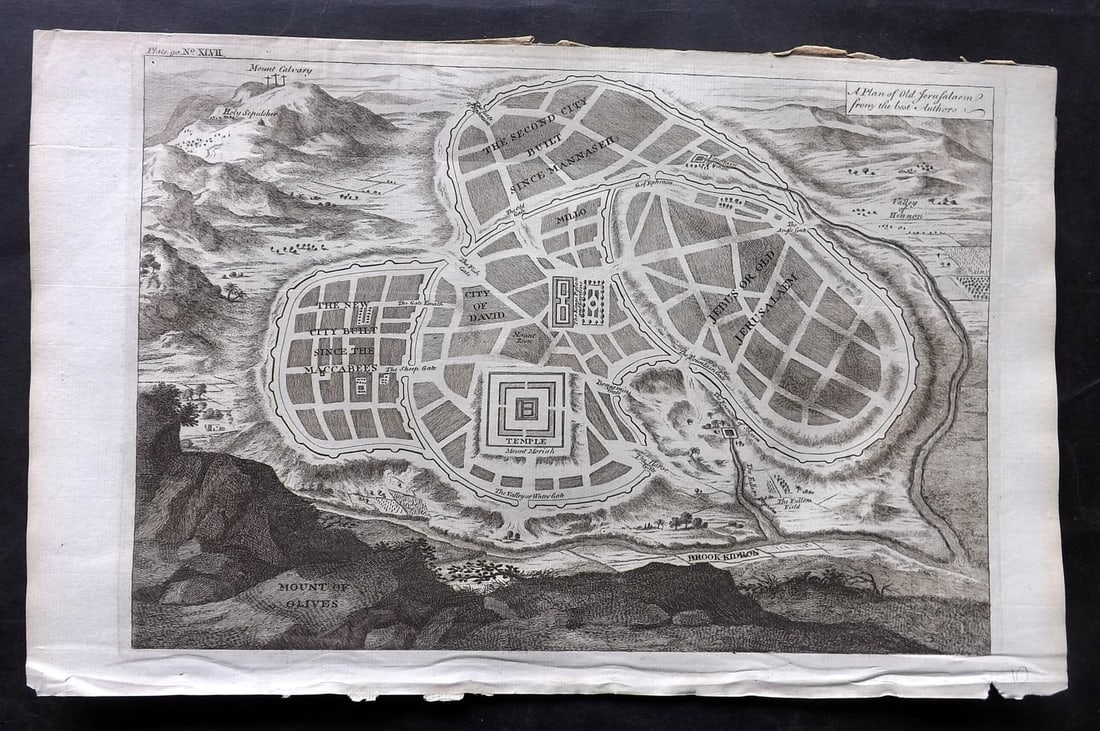 Goadby (Pub) 1770 Holy Land Map. A Plan of old Jerusalem (1 of 2)