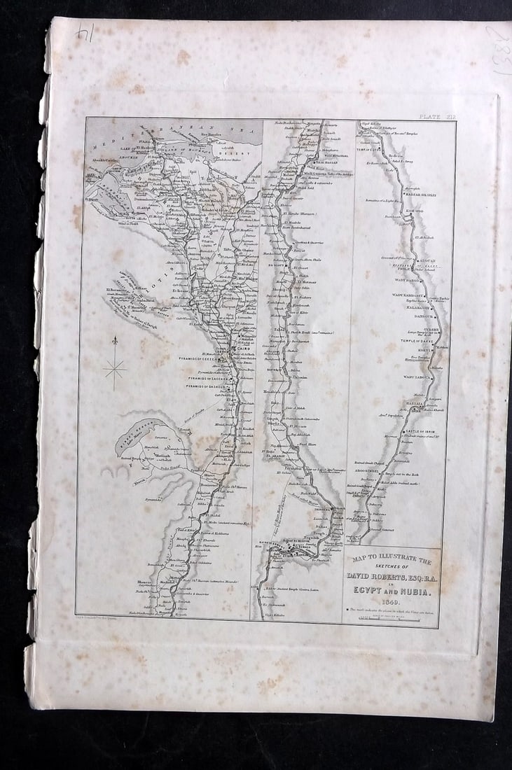 Roberts, David 1856 Map. Egypt & Nubia (1 of 1)