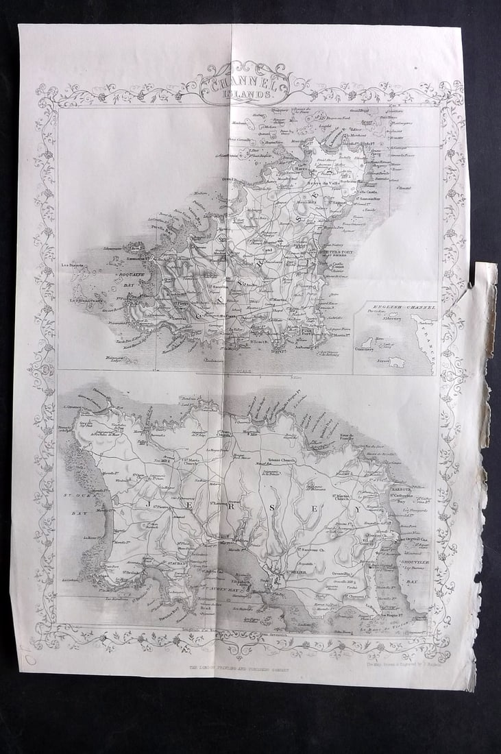 Rapkin, John 1860 Antique Map. Channel Islands, UK (1 of 1)