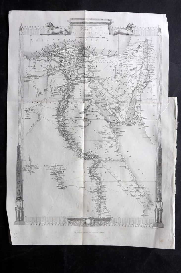 Rapkin, John 1860 Antique Map. Egypt and Arabia Petraea (1 of 1)