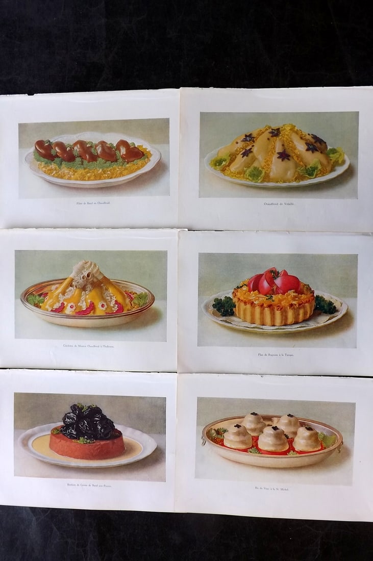 Fairclough, M. A. C1940 Lot of 6 Vintage Food Prints: Offset Lithograph Published C1940, London for "The Ideal Cookery Book" M. A. Fairclough. Paper Size: 10 x 7 inch (25 x 18cm) Good Condition