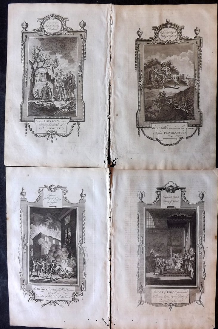 Russell, William 1779 Lot of 4 Folio British Historical Prints (1 of 2)