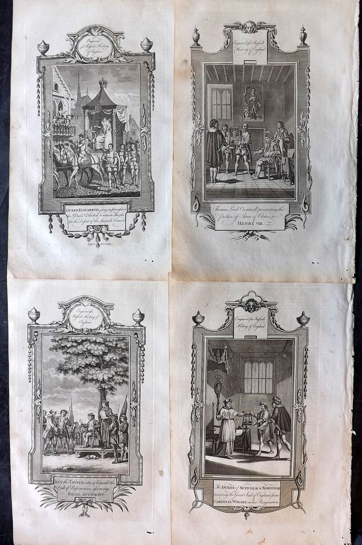 Russell, William 1779 Lot of 4 Folio British Historical Prints (1 of 2)