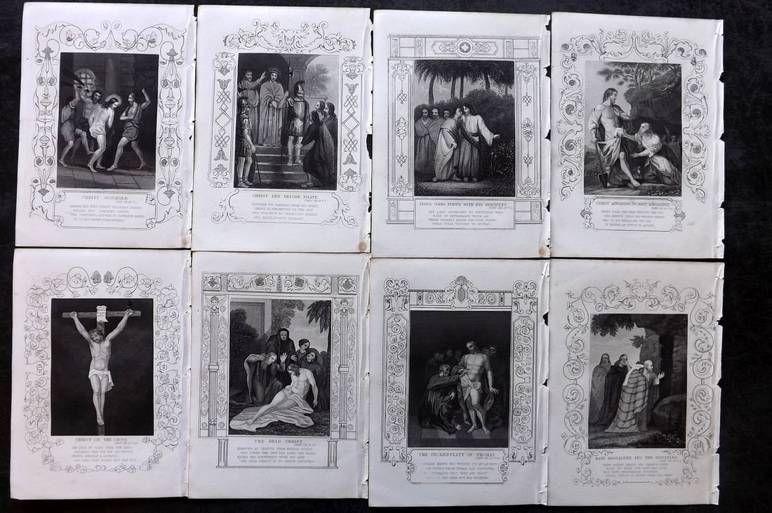 Tallis, John (Pub) 1851 Lot of 8 Antique Religious Prints (1 of 2)