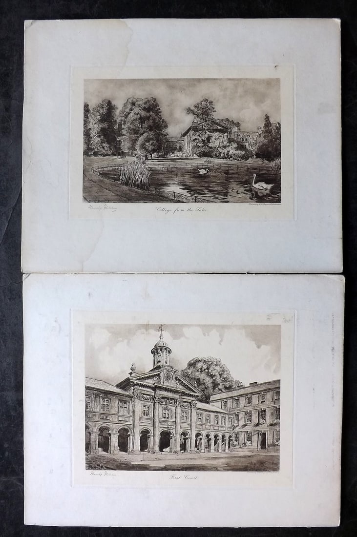 Fletcher, Hanslip C1913 Pair of Signed Prints of Cambridge (1 of 2)