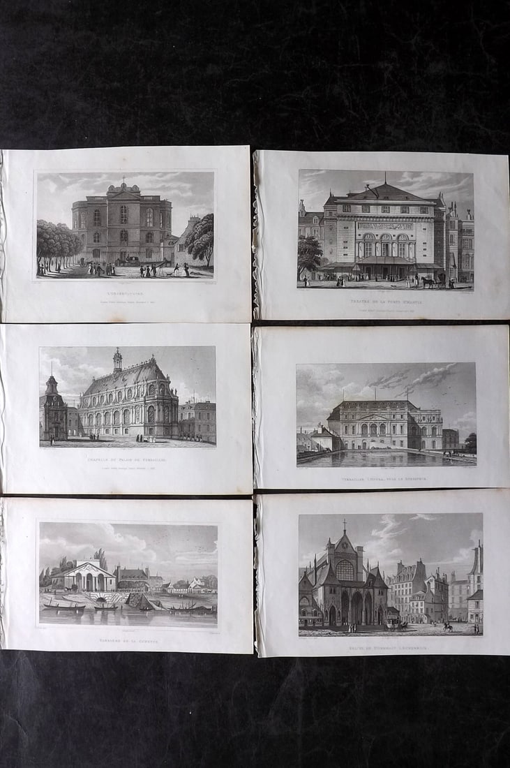 Pugin, Charles 1831 Lot of 6 Steel Engraved Views of Paris, France: Steel Engraving Published 1831, London for "Paris and its Environs" by Augustus Charles Pugin. Illustrated by Charles Heath. Paper Size: 8 x 5 inch (20 x 13cm) Good Condition