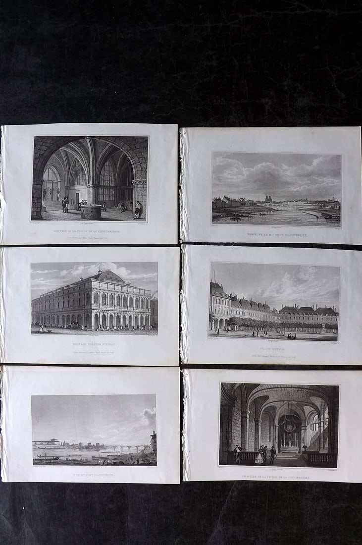 Pugin, Charles 1831 Lot of 6 Steel Engraved Views of Paris, France: Steel Engraving Published 1831, London for "Paris and its Environs" by Augustus Charles Pugin. Illustrated by Charles Heath. Paper Size: 8 x 5 inch (20 x 13cm) Good Condition