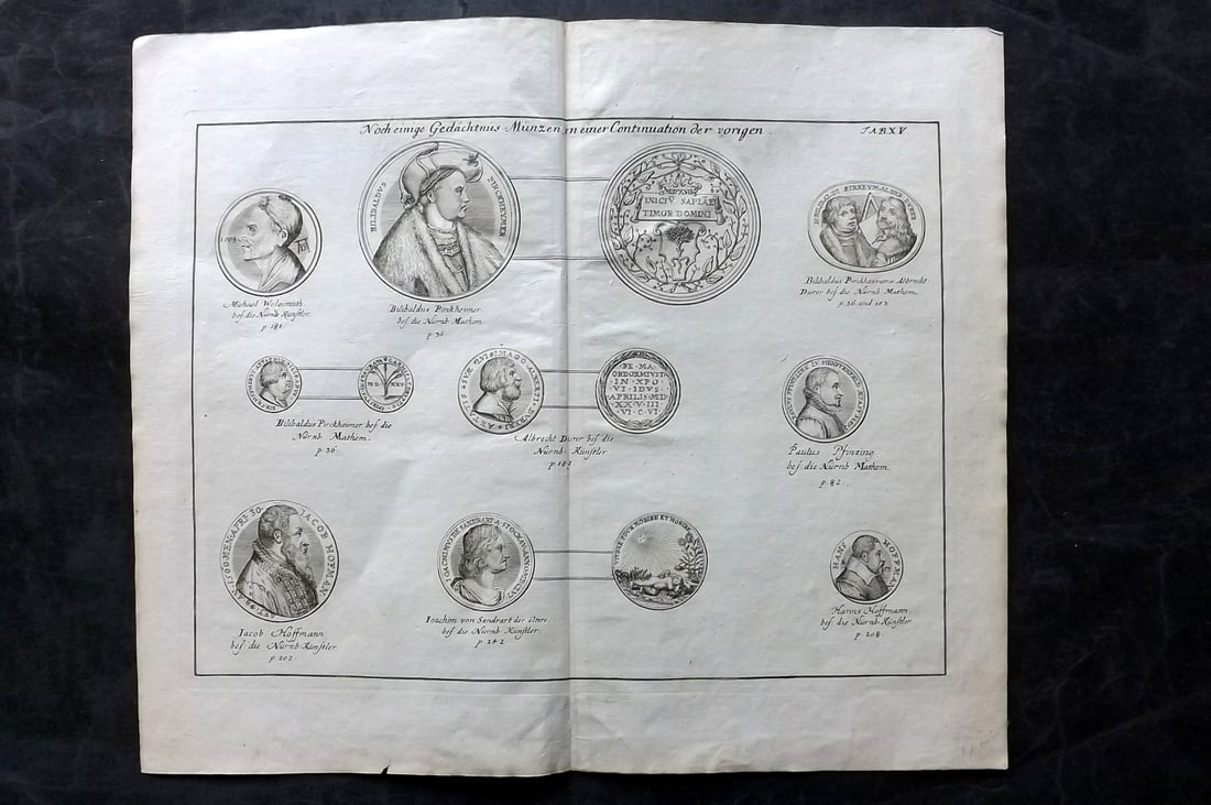 Doppelmayr, Johann Gabriel 1730 Folio Print. Portraits of Architects, Artists, Scientists (1 of 2)
