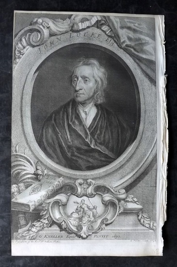 Rapin de Thoyras, Paul 1751 Folio Portrait. John Locke be Kneller (1 of 1)