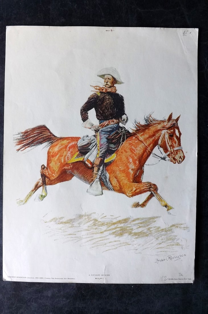 Remington, Frederic 1956 Folio Print. A Cavalry Officer, USA (1 of 2)