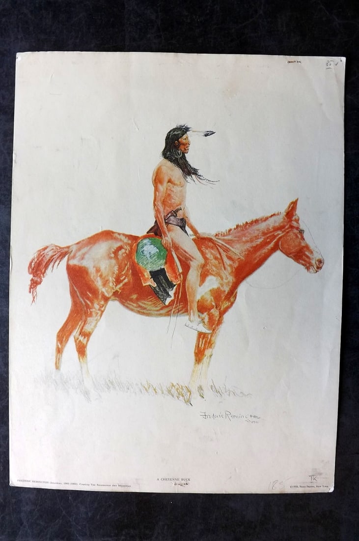 Remington, Frederic 1956 Folio Print. Chayenne Buck, Native American (1 of 2)