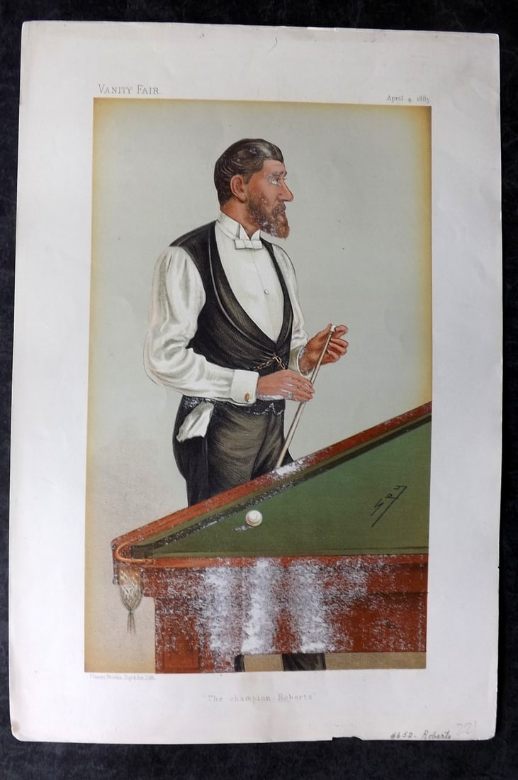 Vanity Fair Print 1885 John Roberts Jr, Billiards (1 of 1)