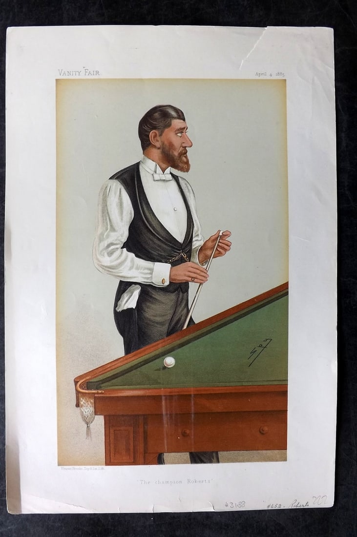 Vanity Fair Print 1885 John Roberts Jr, Billiards (1 of 1)