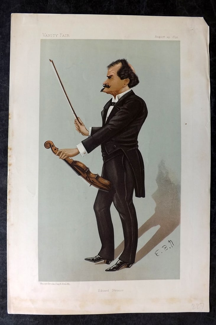Vanity Fair Print 1895 Eduard Strauss, Music (1 of 1)