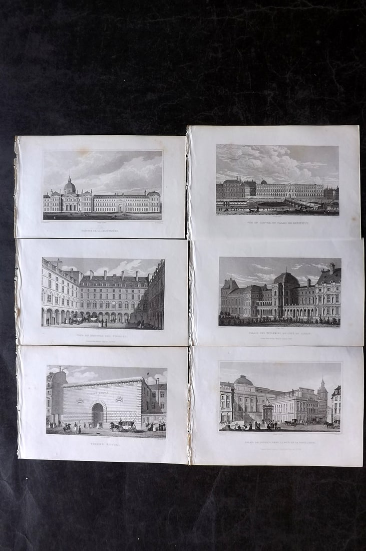 Pugin, Charles 1831 Lot of 6 Steel Engraved Views of Paris, France: Steel Engraving Published 1831, London for "Paris and its Environs" by Augustus Charles Pugin. Illustrated by Charles Heath. Paper Size: 8 x 5 inch (20 x 13cm) Good Condition