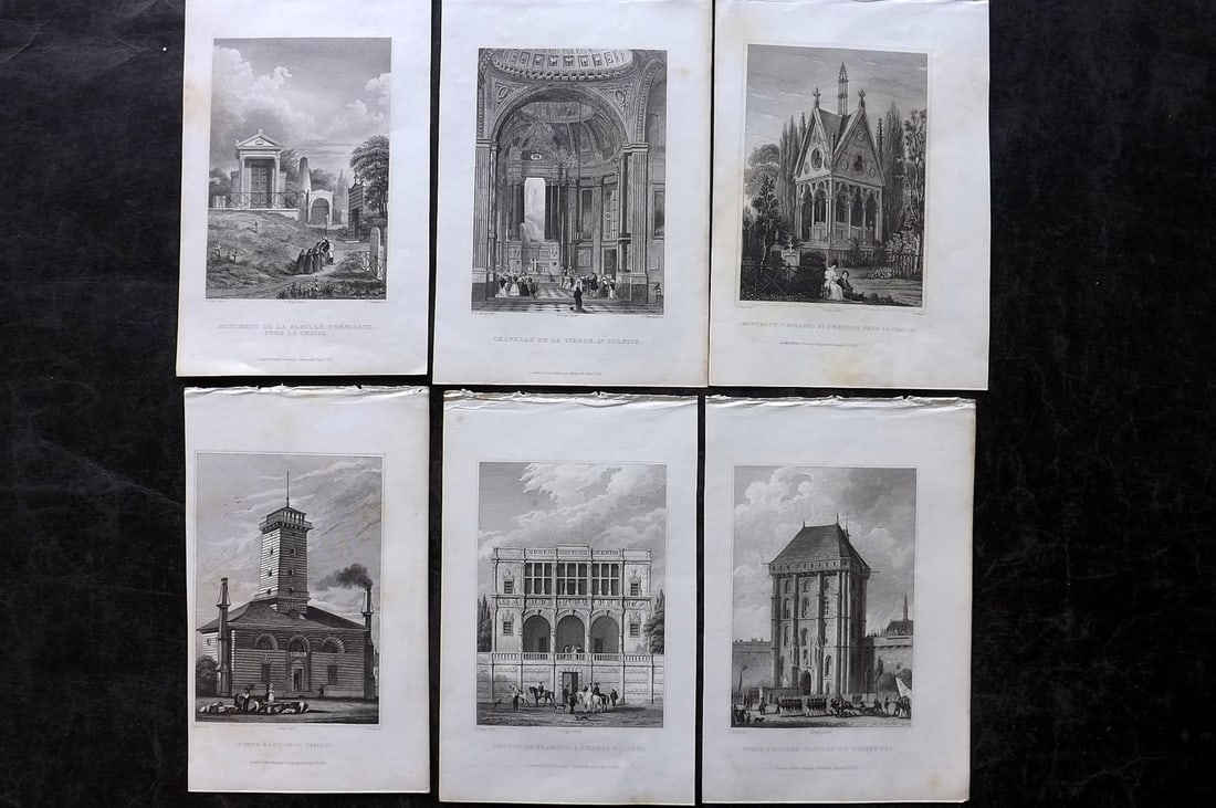 Pugin, Charles 1831 Lot of 6 Steel Engraved Views of Paris, France: Steel Engraving Published 1831, London for "Paris and its Environs" by Augustus Charles Pugin. Illustrated by Charles Heath. Paper Size: 8 x 5 inch (20 x 13cm) Good Condition