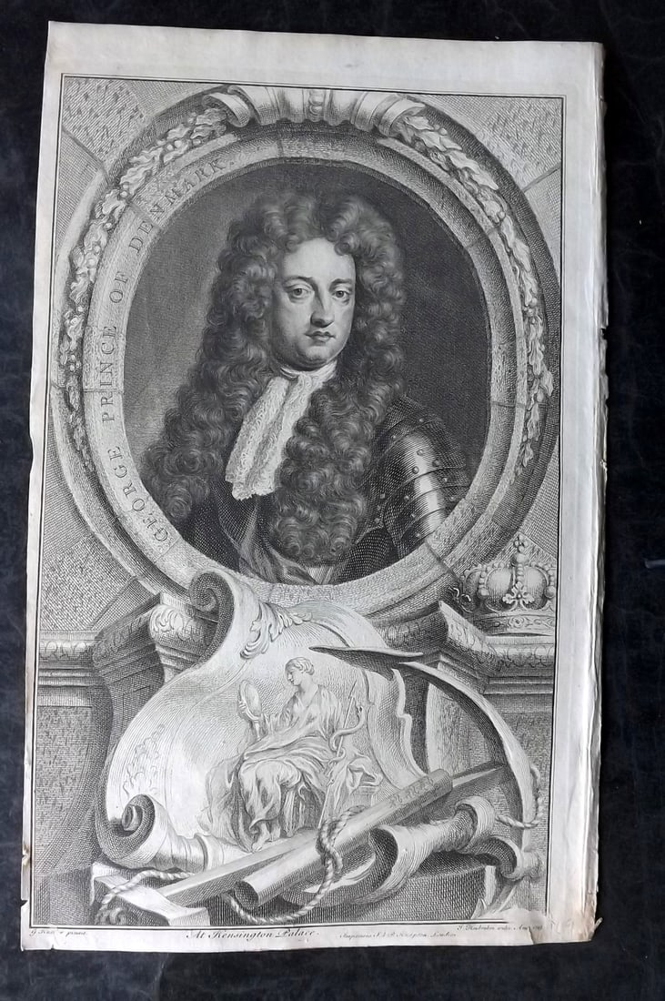 Rapin de Thoyras, Paul 1751 Folio Portrait. George Prince of Denmark by Houbracken (1 of 1)