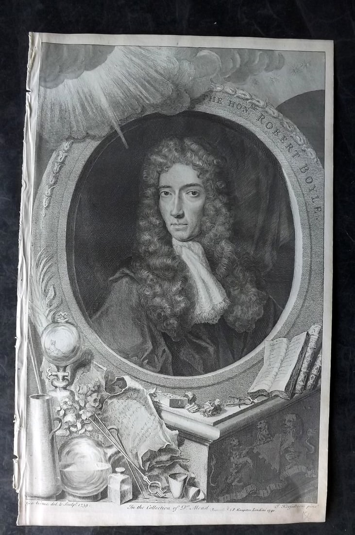 Rapin de Thoyras, Paul 1751 Folio Portrait. Robert Boyle by Kneller (1 of 1)