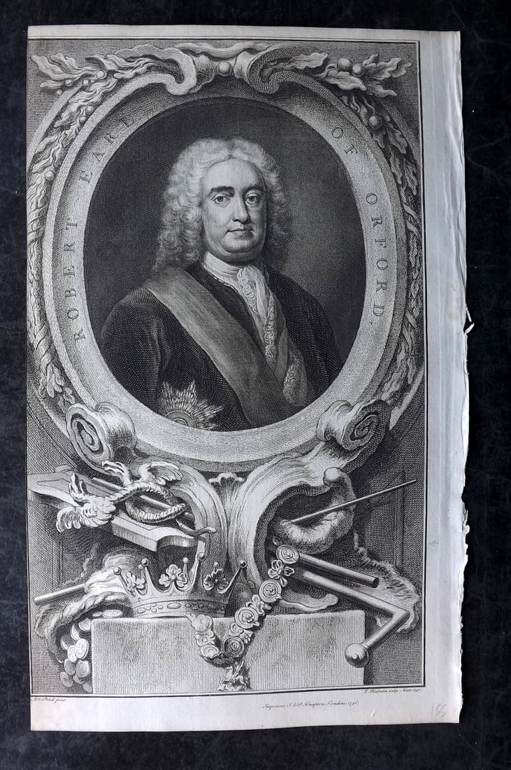 Rapin de Thoyras, Paul 1751 Folio Portrait. Robert Earl of Orford by Houbracken (1 of 1)