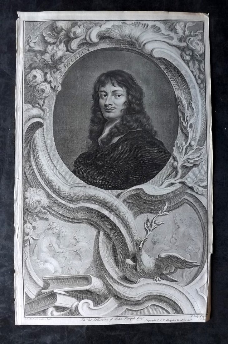 Rapin de Thoyras, Paul 1751 Folio Portrait. William Temple by Houbracken (1 of 1)