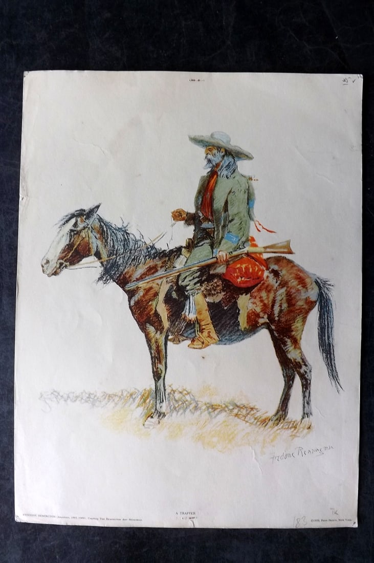 Remington, Frederic 1956 Folio Print. A Trapper, USA (1 of 2)