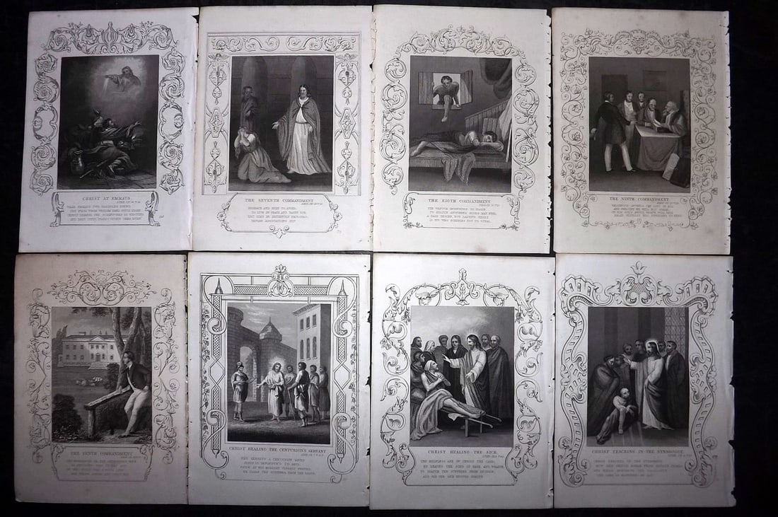 Tallis, John (Pub) 1851 Lot of 8 Antique Religious Prints (1 of 2)