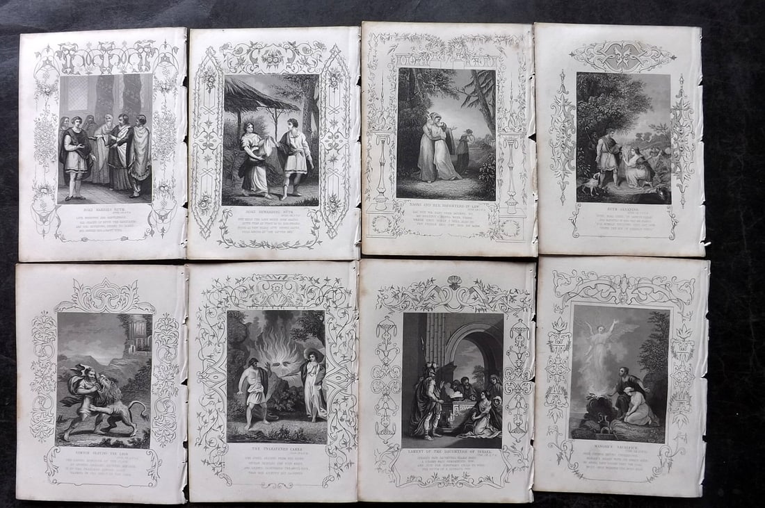 Tallis, John (Pub) 1851 Lot of 8 Antique Religious Prints (1 of 2)
