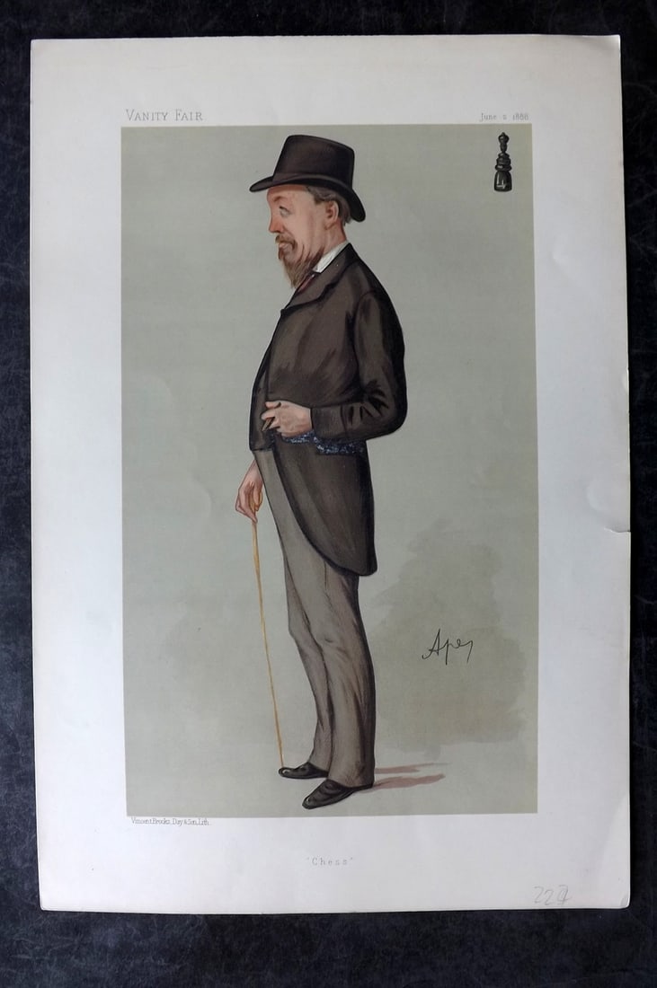 Vanity Fair Print 1888 Joseph Henry Blackburne, Chess (1 of 1)