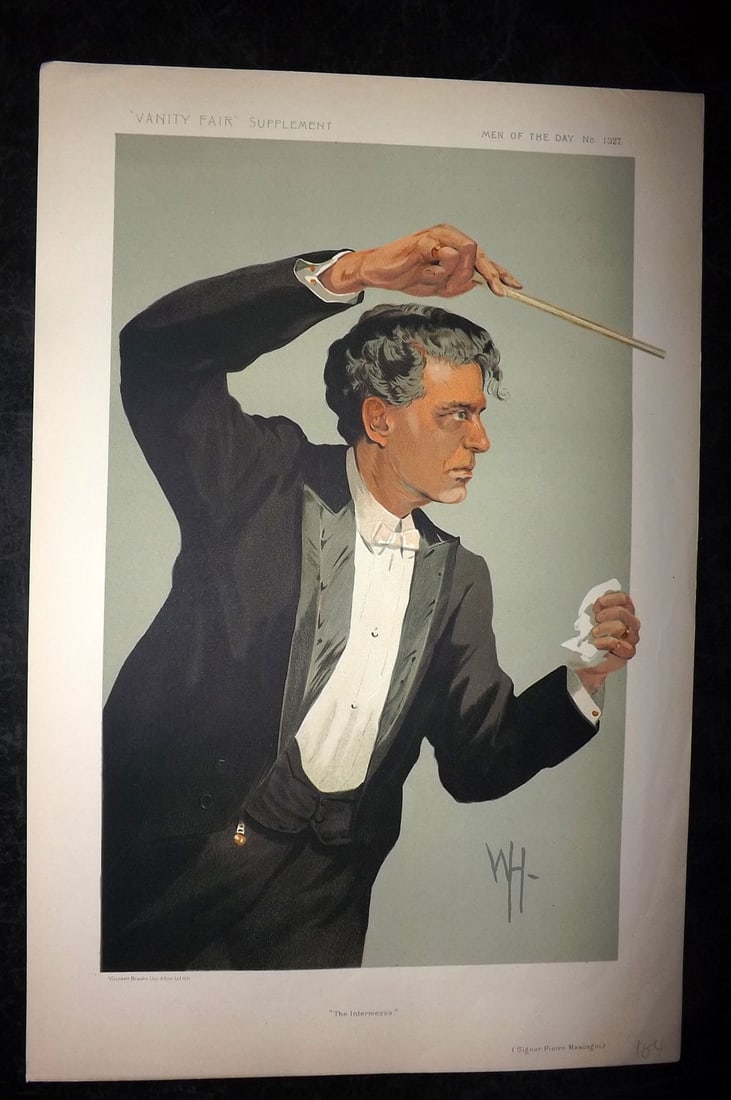 Vanity Fair Print 1912 Signor Pietro Mascagni, Music (1 of 1)