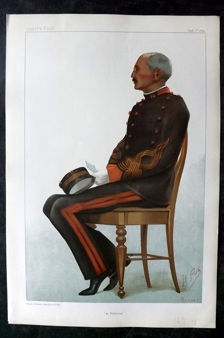 Vanity Fair Print 1899 Captain Alfred Dreyfus (1 of 1)