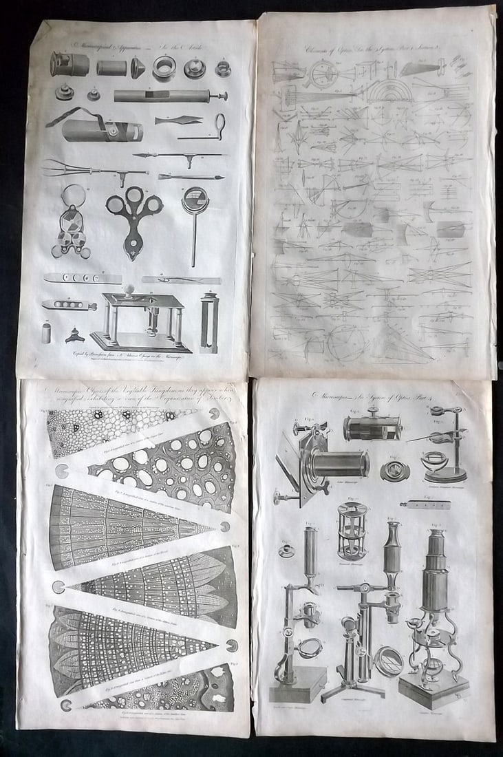 Hall, William 1791 Lot of 4 Folio Science & Tech Prints: Folio Copper Plate Published 1789-91 by C. Cooke, London for "The New Royal Encyclopedia, Or, Complete Modern Universal Dictionary of Arts and Sciences..." by William Henry Hall. Paper Size: 14.5 x 9.