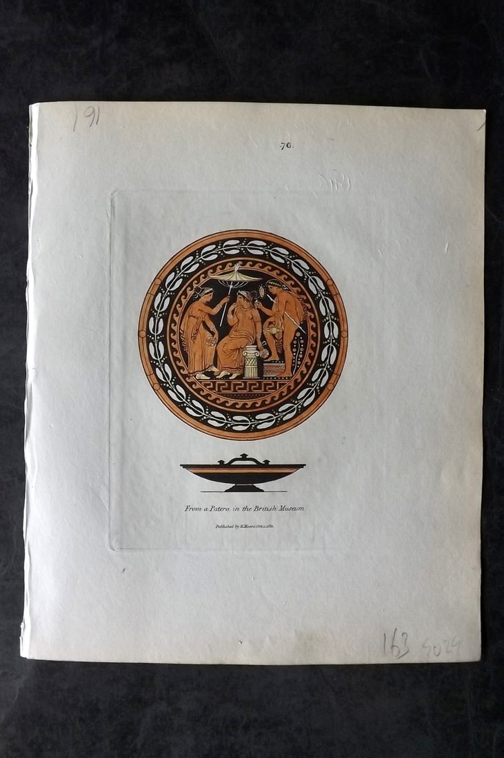 Moses, Henry 1814 Hand Col Print. Patera in the British Museum 76 (1 of 1)