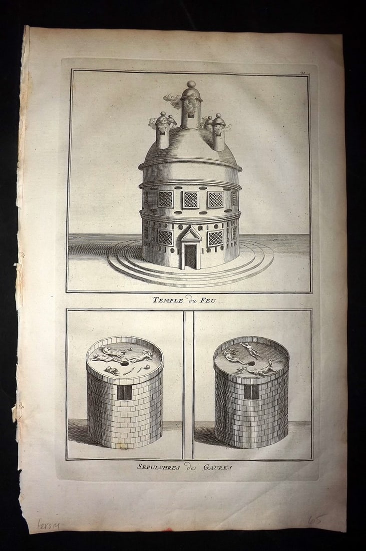 Picart, Bernard 1741 Folio Print. Persia - Temples & Sepulchres: Folio Copper Plate Published Published 1741, Paris for "Histoire generale des ceremonies, moeurs, et coutumes religieuses de tous les Peuples du Monde" by Bernard Picart. Paper Size: 15.5 x 10 inch (3