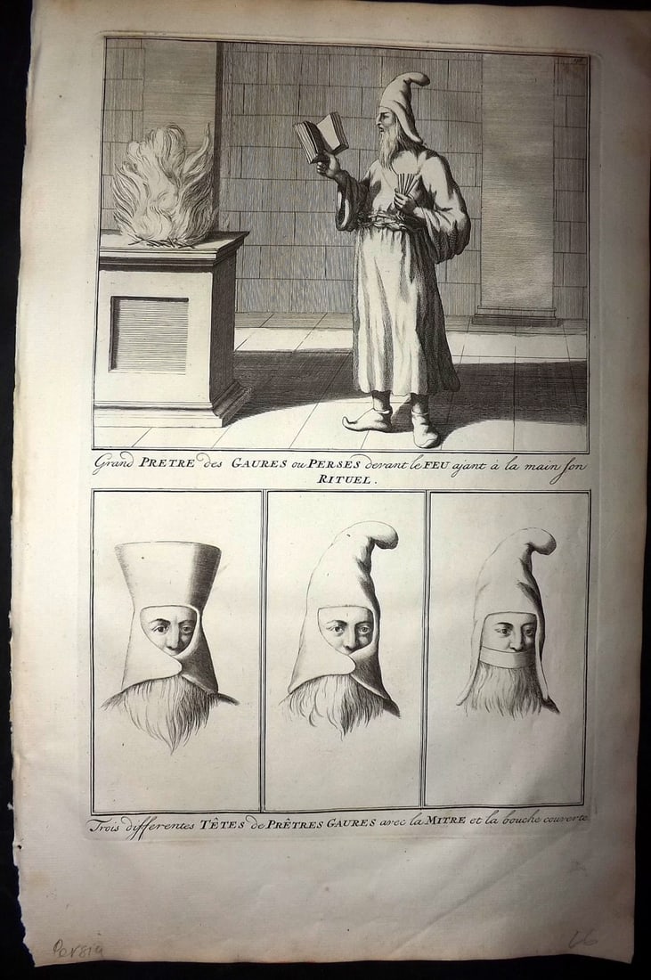 Picart, Bernard 1741 Folio Print. Persia - Costume: Folio Copper Plate Published Published 1741, Paris for "Histoire generale des ceremonies, moeurs, et coutumes religieuses de tous les Peuples du Monde" by Bernard Picart. Paper Size: 15.5 x 10 inch (3