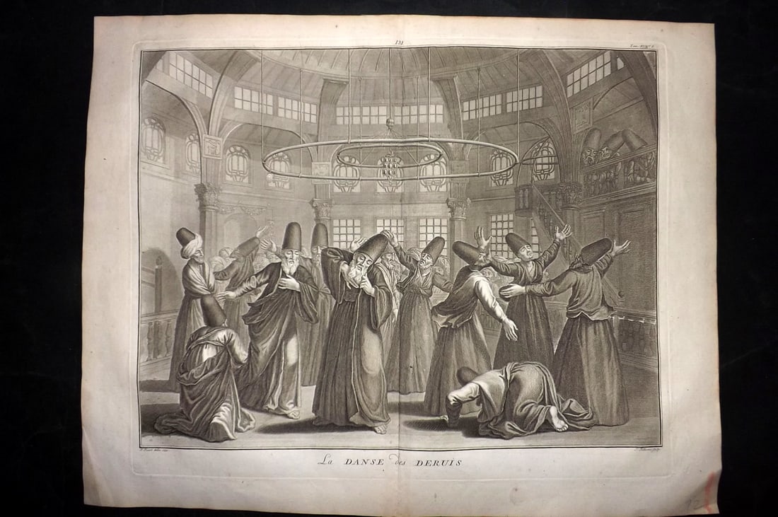 Picart, Bernard 1741 LG Folio Print. Turkey - Dance of the Dervishes. Sufi whirling (1 of 2)