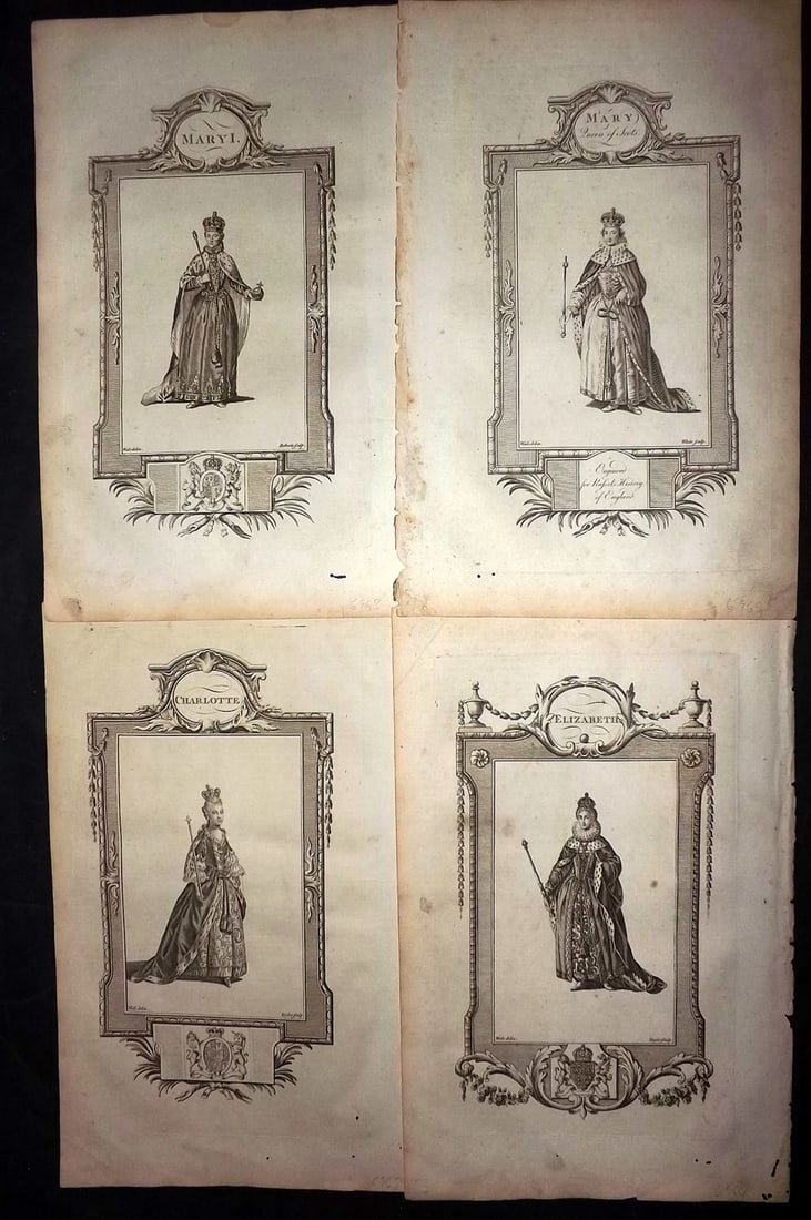 Russell, William 1779 Lot of 4 Folio British King Portrait Prints (1 of 2)