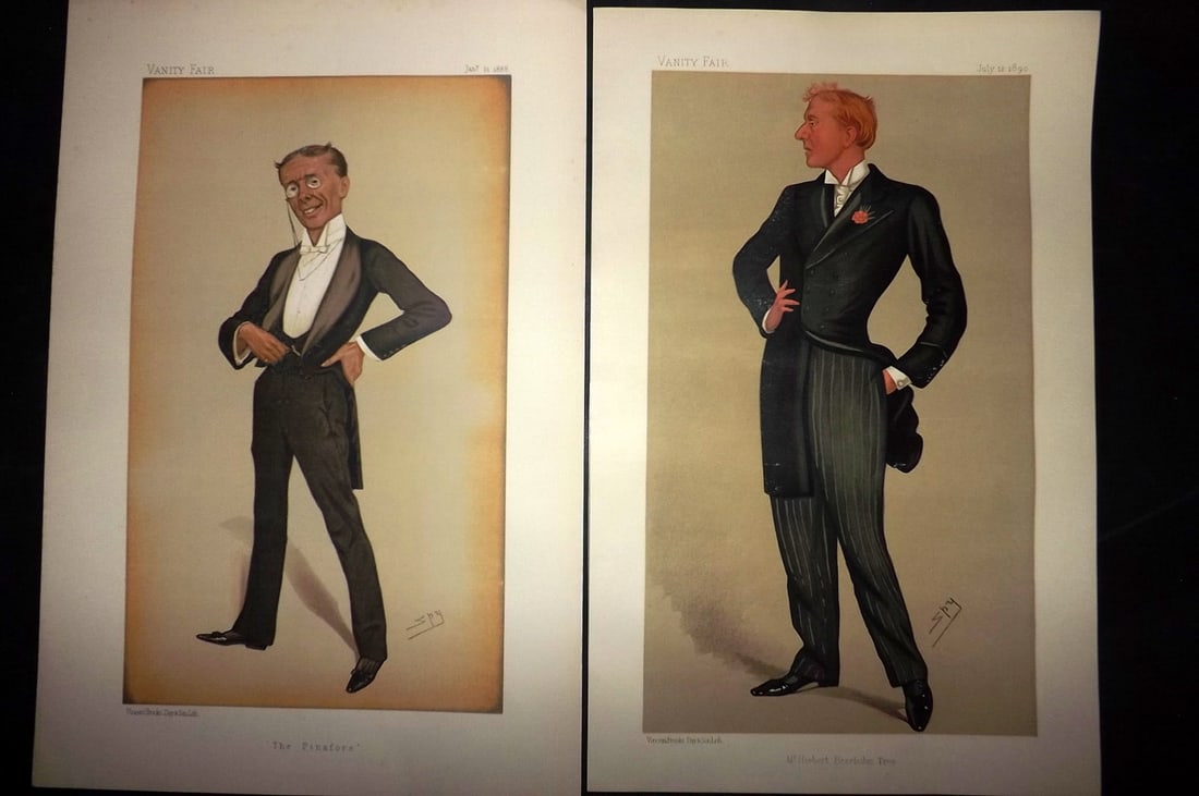 Vanity Fair Print 19th Cent Pair of Prints. Theater: Chromolithographs Published 1869-1914, London for "Vanity Fair" Paper Size: 15 x 10 inch (38 x 25cm) Approx. Good Condition