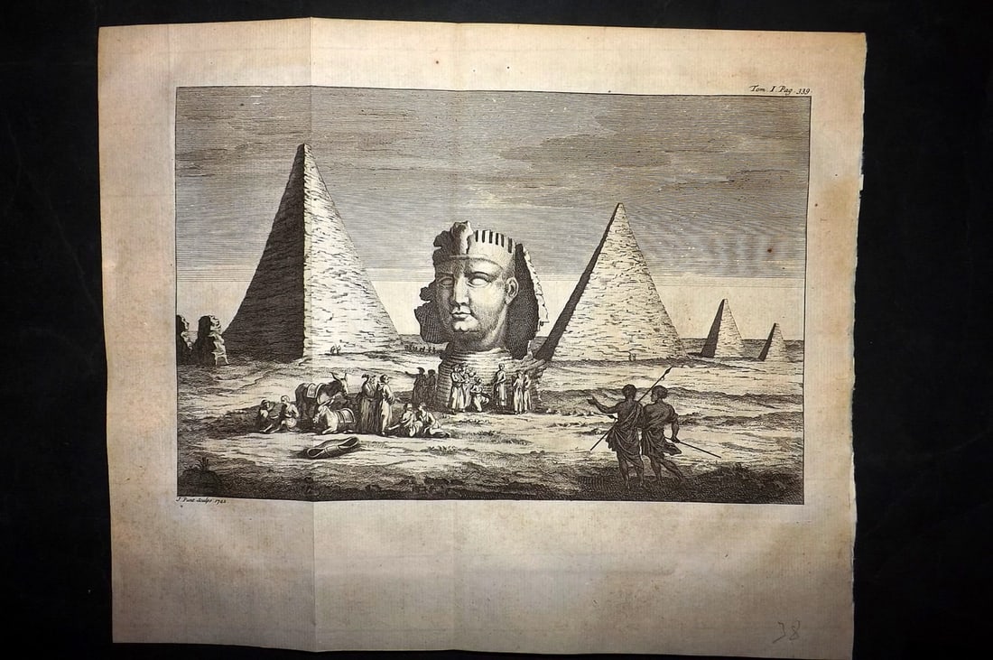 Psalmanazar & Sale C1770 Antique Print. Sphinx & Pyramids, Egypt (1 of 1)