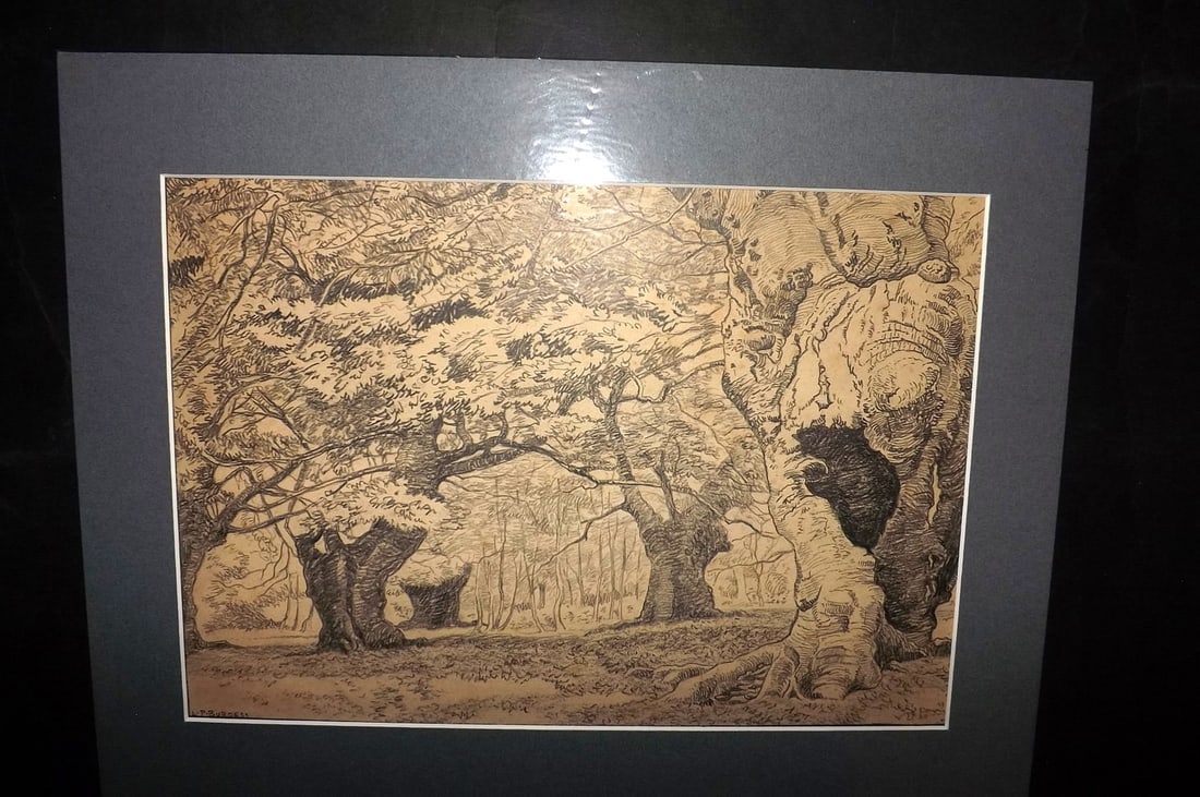 Burgess, L. P. C1940 Pencil Drawing. English Landscape, Matted (1 of 2)